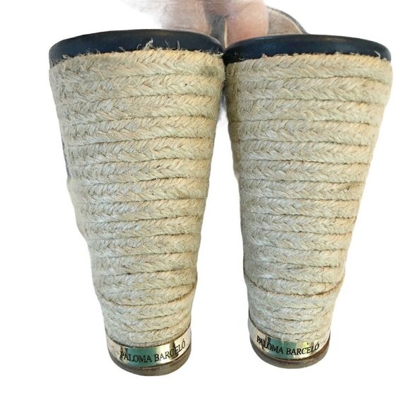 PALOMA BARCELO Blue Leather Espadrille Sandals 9.5 - Picture 5 of 12